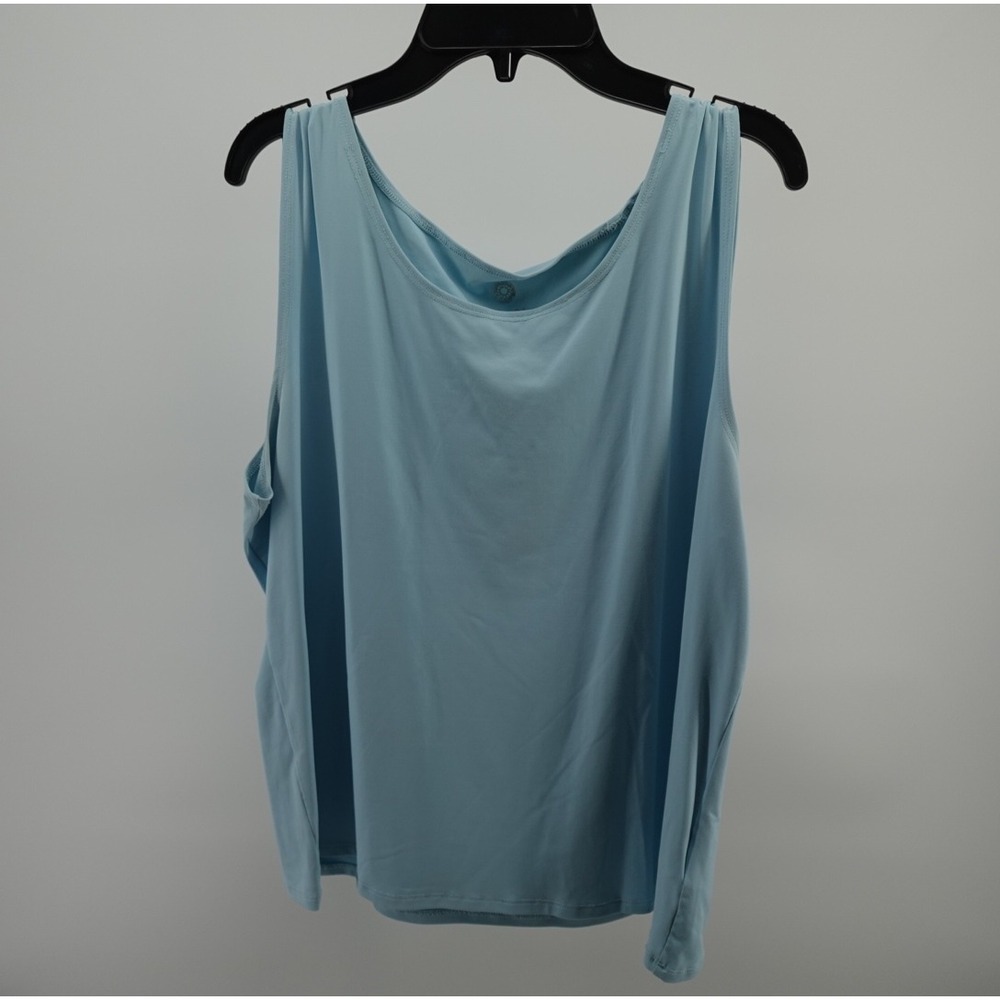 Ruby Rd Womens XL Light Blue Sleeveless Cowl Back Tank Top 58153